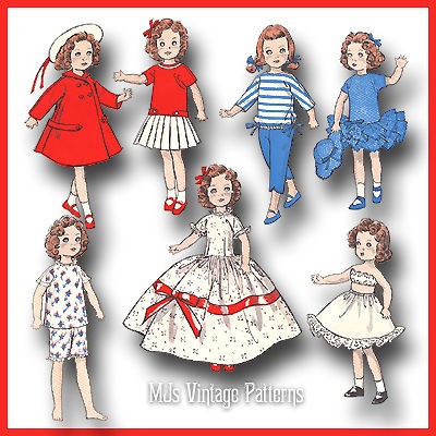   HUGE WARDROBE Pattern ~ 19 Shirley Temple Doll Dress Coat Hat Pants