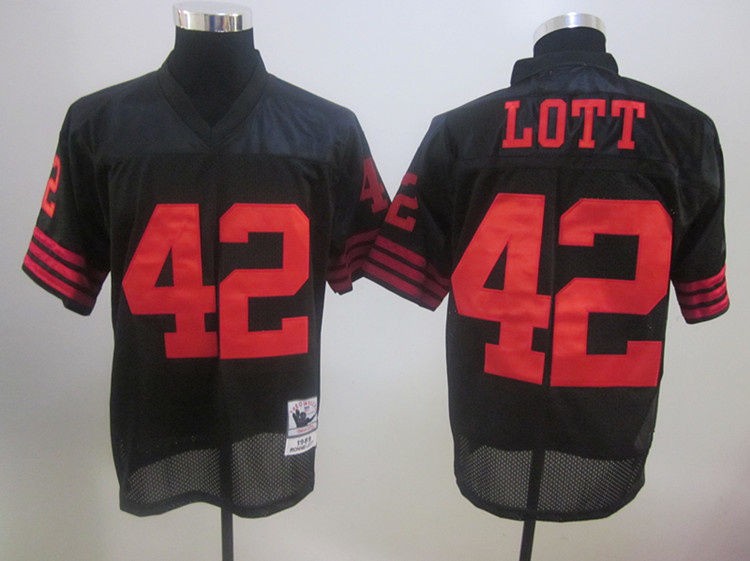   Black San Francisco 49ers Throwback Jersey 48 50 52 54 56 2XL 3XL