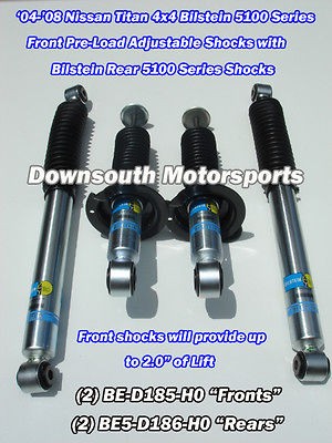 Bilstein 5100 Series Ride Height Adjustable Shocks Nissan Titan 4wd