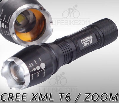   Lumen Zoomable CREE XM L T6 LED 18650 Flashlight Torch Zoom Lamp Light