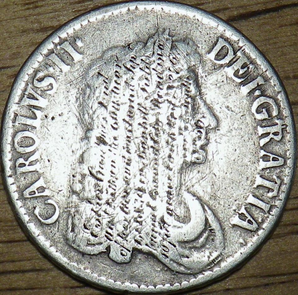 1671 Charles II SILVER Crown   Unique LOVE Token   LARGE COIN