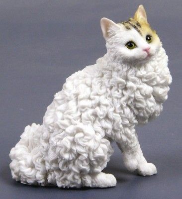 SELKIRK REX CAT STATUE FIGURINE