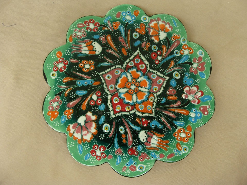 TURKISH HANDMADE CERAMICS HOT PLATE/ TRIVET/ 18CM DIAMETRE FROM 