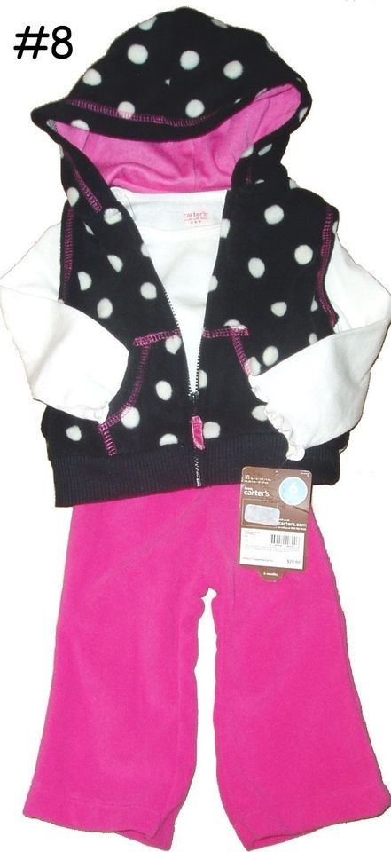 PC FLEECE CARTERS SET NWT BABY GIRLS BOYS WARM WINTER OUTFIT 