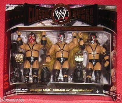   CLASSIC SUPERSTARS DEMOLITION AX SMASH CRUSH 3 PACK BELTS MASKS NIB