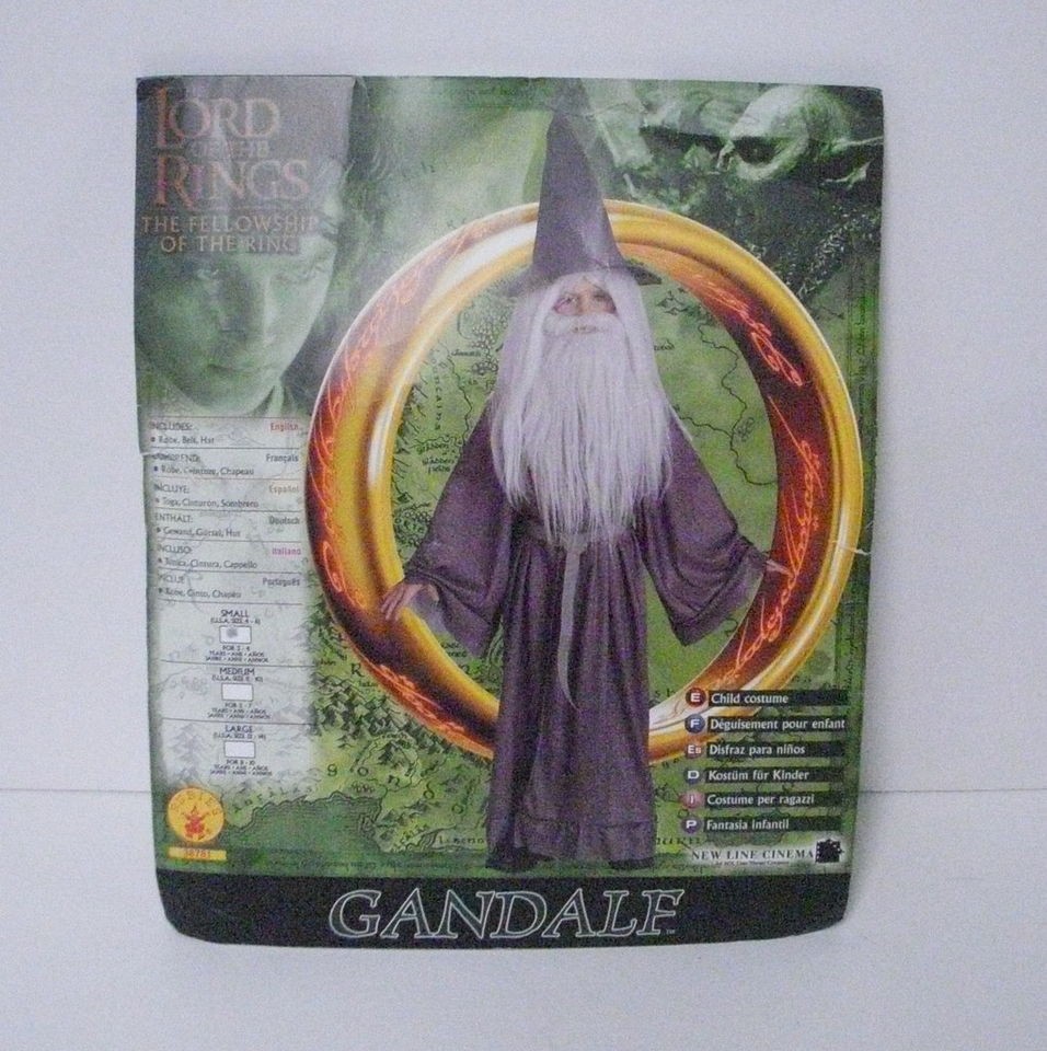 Lord Of The Rings LOTR Gandalf Wizard Costume Childs Sm 4 6 #38781