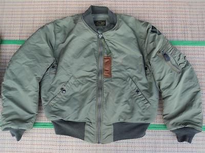 VTG Buzz Rickson MA 1 Nylon Flight Jacket.CROWN Zip.Medium VGC.