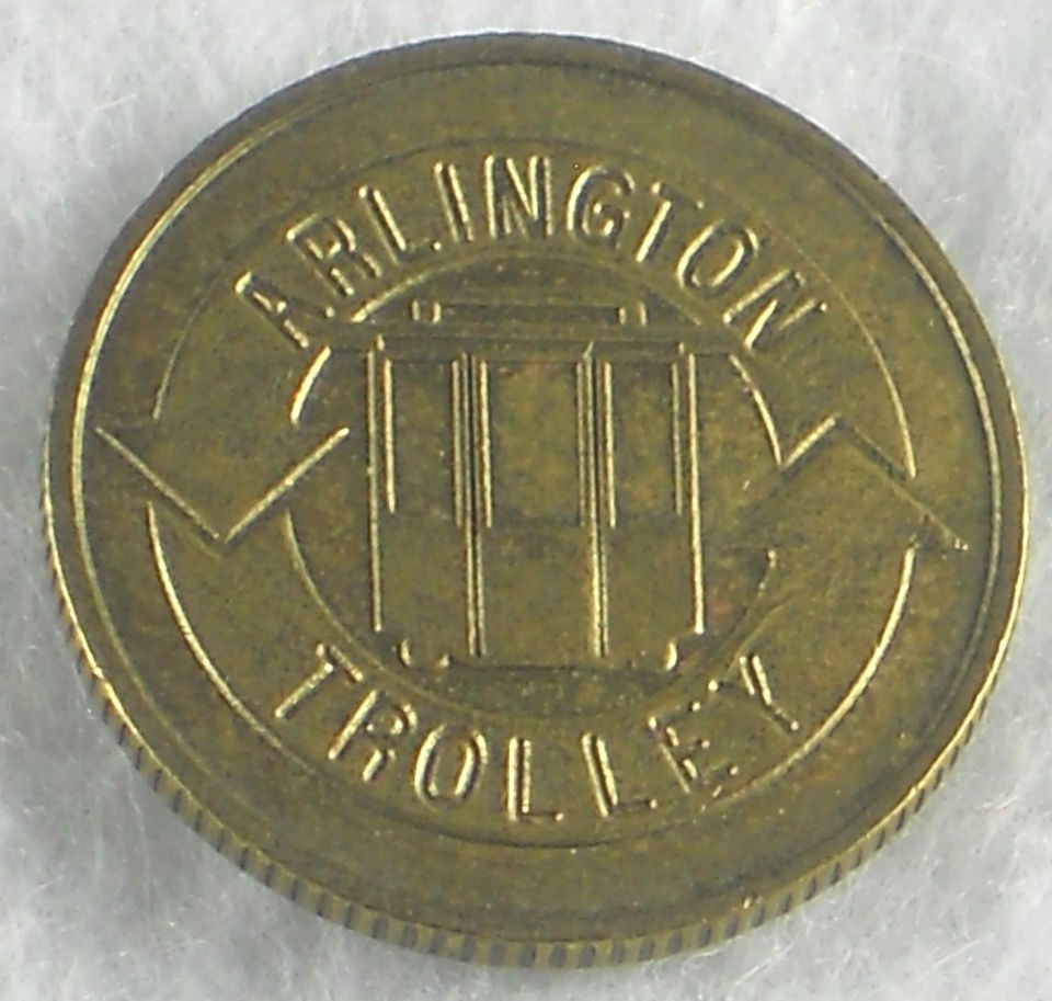 Arlington Virginia Trolley Vintage One Fare Token.