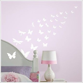 BUTTERFLIES GLOW IN THE DARK 80 Wall Decals Butterfly Dragonfly Decor 