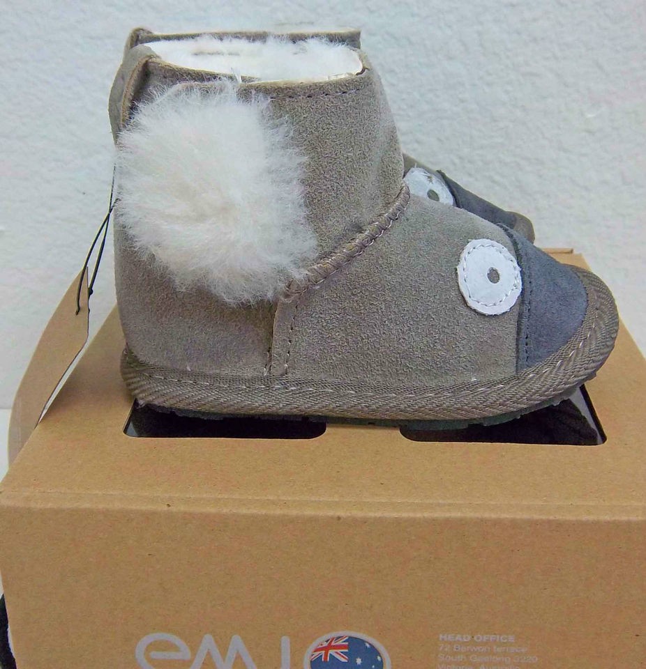 EMU BABY LITTLE CREATURES WALKERS KOALA BOOTS 6 12 MONTHS SHEEPSKIN 