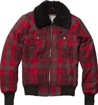 NWT WOMENS FOX RACING PLAID FUR LINED WINTER BOMBER JACKET COAT NEW