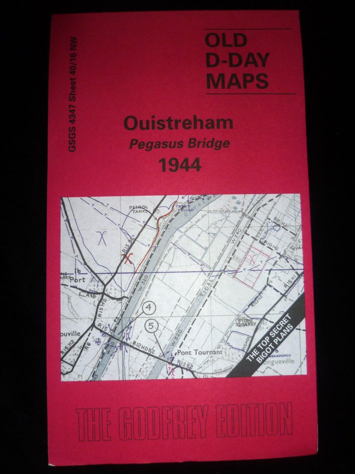 1944 D DAY MAP OUISTREHAM PEGASUS BRIDGE   BIGOT PLAN