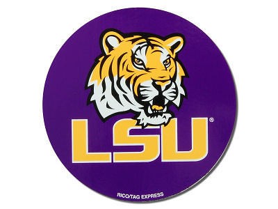 LSU Tigers Round Vinyl Decal Size 4 1/2 (NEW)