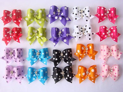   cat puppy hair bow ribbon wholesale lots headdress flower pets gift