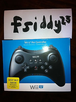 NEW Nintendo Wii U Black Pro Wireless Controller In Hand Ready to Ship