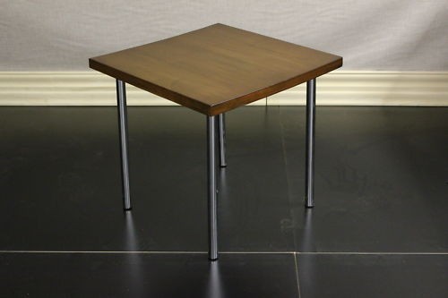 Solid Hard Maple Wood End Table w/chrome legs