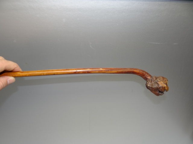 Antique Old Wood Wooden Burl Head Gentlemans Walking Stick Cane 