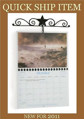Rustic Star 12 Metal Calendar Wall Holder w Hook New Primitive 