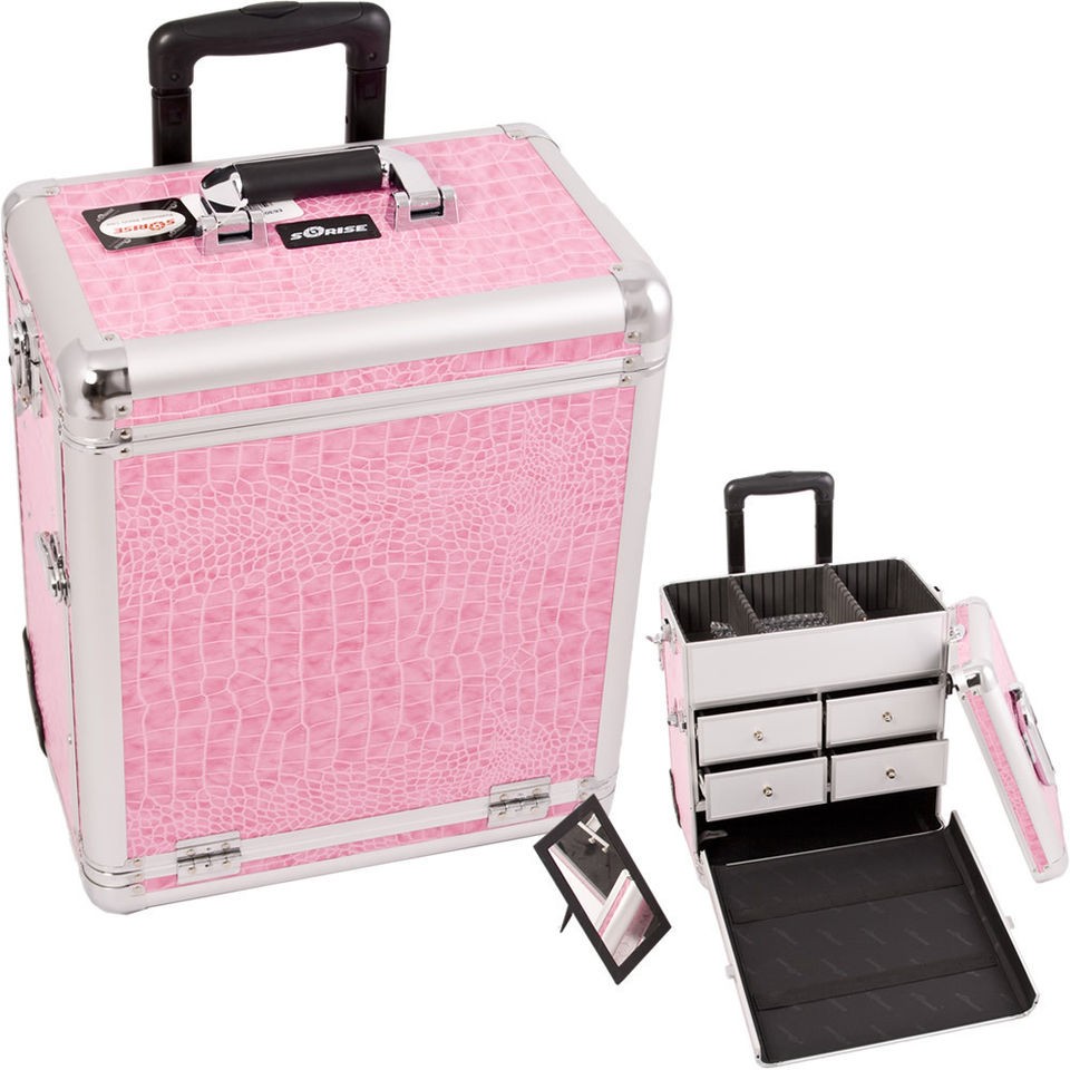 series Sunrise Trolley Makeup Organizer w Drawers Storage Train case 