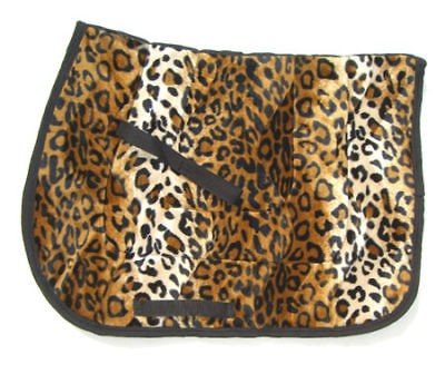 Golden brown Animal print LEOPARD ENGLISH ALL PURPOSE SADDLE PAD