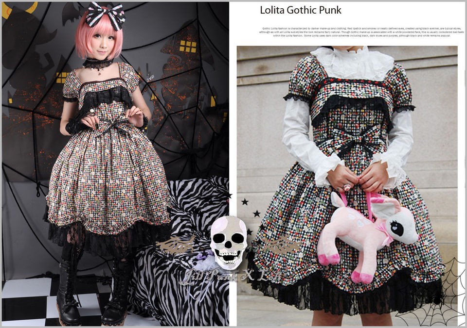 Lolita visual Harvest Berry crunch Yogurt Maid Plaid empire waist Tea 