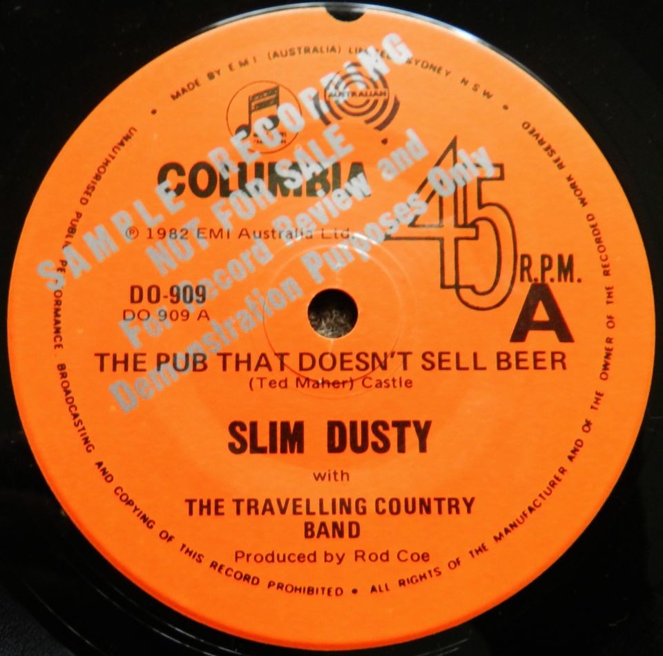 SLIM DUSTY MEGA RARE OZ SAMPLE NOT FOR SALE 45   THE PUB THAT DOESNT 