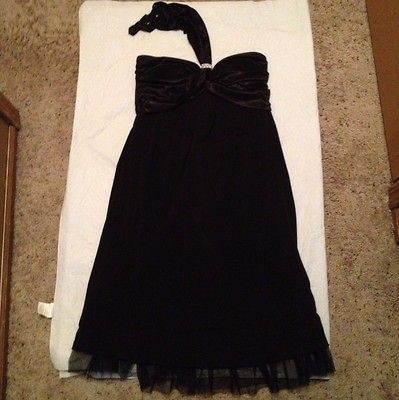 My Michelle Black Dress Knee Length Halter Top Size Large Juniors 