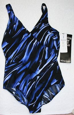 Miraclesuit Faux Surplice Style Sz 12 or 14 Blues