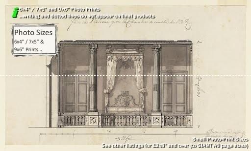 6x4, 7x5, 9x6 in. Reproduction Bed Alcove For Duc Dorleans Palais 