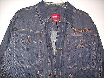 NWOT MENS PLATINUM FUBU FAT ALBERT DARK BLUE JEAN JACKET SIZE L