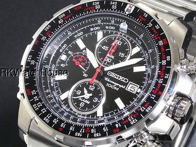   listed SEIKO FLIGHT MASTER ALARM CHRONOGRAPH PILOT WATCH SNAD05P1