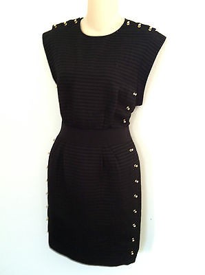 Phillip Lim Black Sleeveless Dress with Gold Studs. Size 8