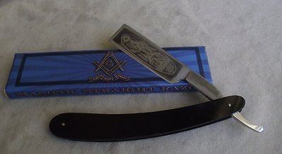 MASONIC STRAIGHT RAZOR   UNIQUE  MANY MORE FREE MASON ITEMS LISTED