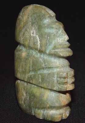 PRE COLUMBIAN TOLTEC   MIXTEC JADE or GREEN STONE CARVING