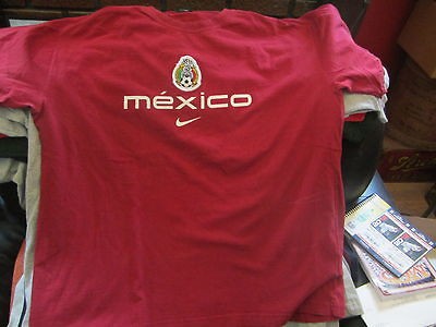 MEXICO FOOTBALL TEAM Logo Maroon T Shirt XL World Cup Olympic Gold 