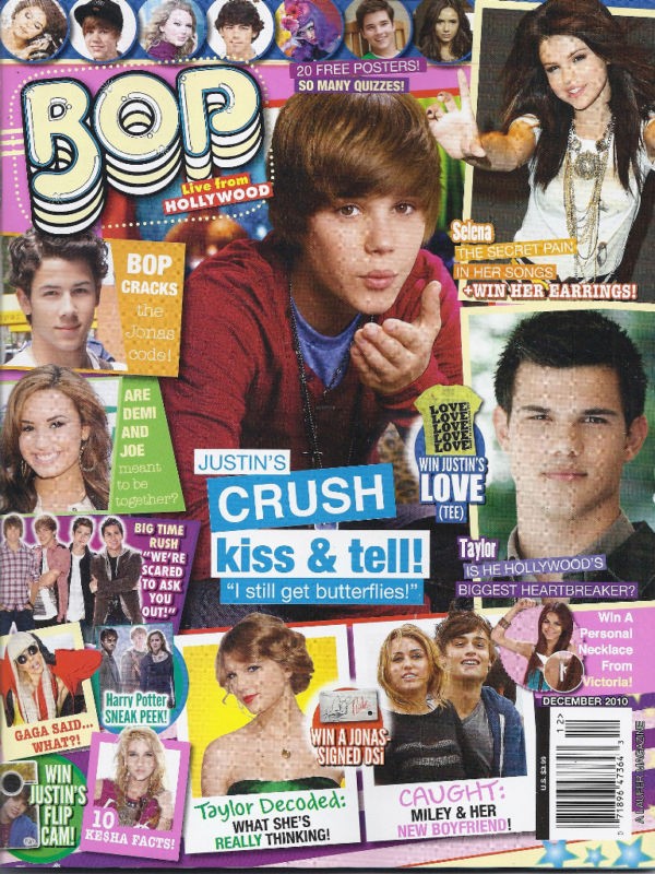 BOP MAGAZINE JUSTIN BIEBER TAYLOR LAUTNER SELENA GOMEZ