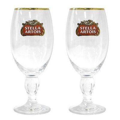 Set of 2 Stella Artois Chalice Glass Glasses 33CL New in Box Fast 