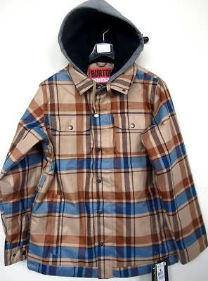 NEW BURTON HACKETT JACKET BURLAP PLAID S M L XL FAST SHIIP SNOWBOARD 