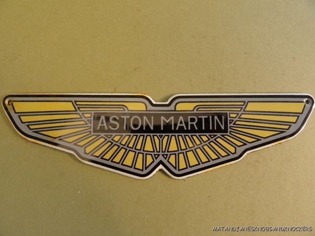 SUPERB QUALITY OLD ASTON MARTIN WINGS MOTOR CAR ENAMEL SIGN PLAQUE