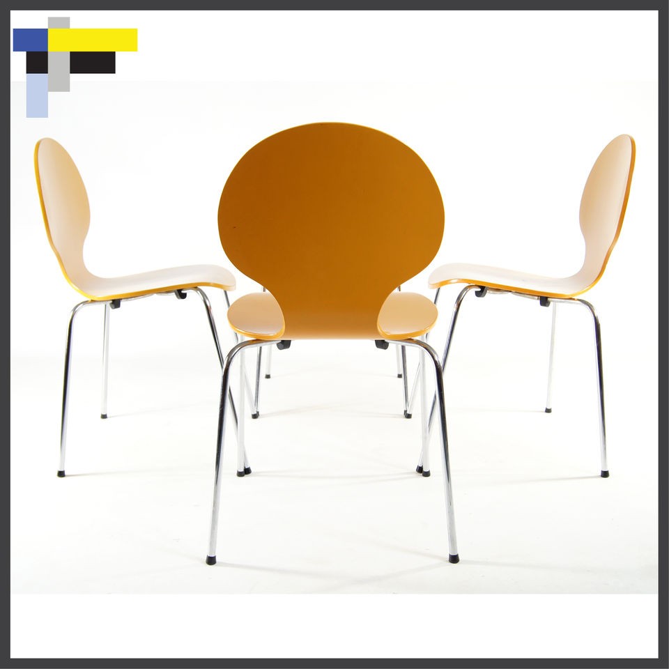Retro Danish Modern Design Arne Jacobsen Style Dining Ant Chairs 1950s 