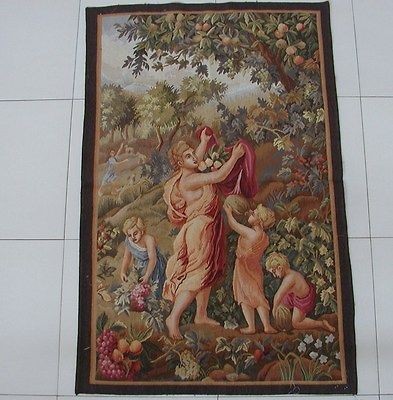   Hand woven Wool Silk European Gobelin Aubusson Tapestry Wall Hanging