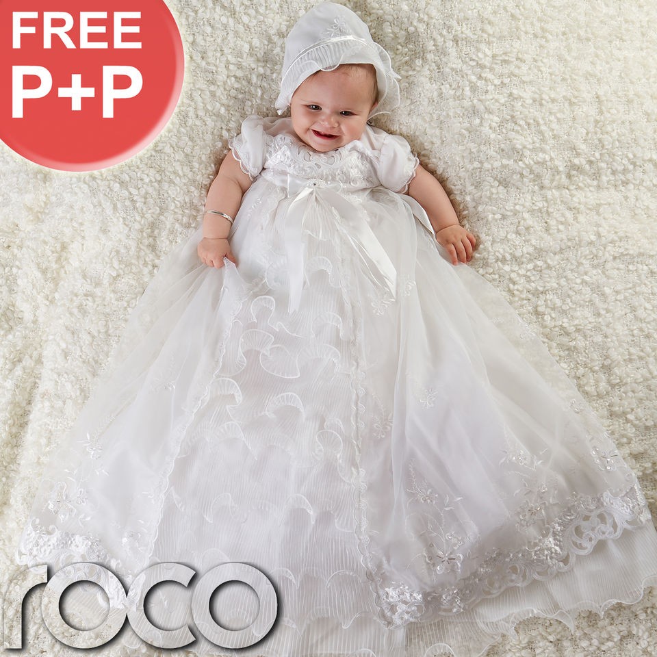 Baby Girls White Dress Traditional Baptism Gown Christening Dresses 0 