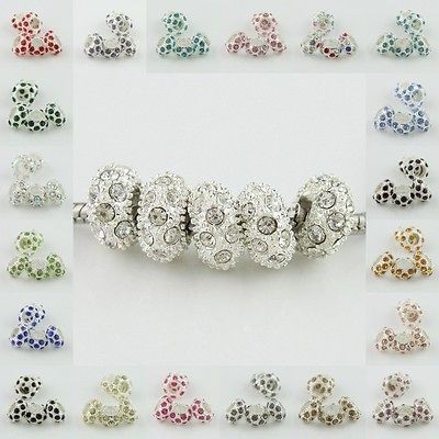 WHOLESALE COLOUR AUSTRIAN CRYSTAL SILVER SPACER FINDINGS EUROPEAN 