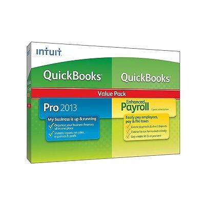 Intuit Quickbooks Pro with Enhanced Payroll 2013 for Windows Value 