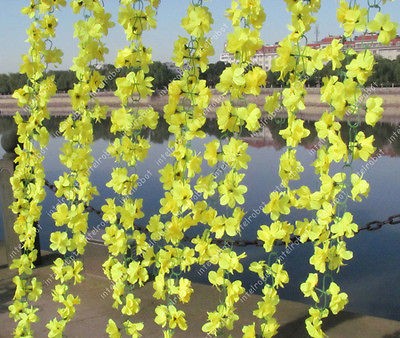Yellow Azalea Vine Artificial 240 Silk Flower Wedding Garlands Home 