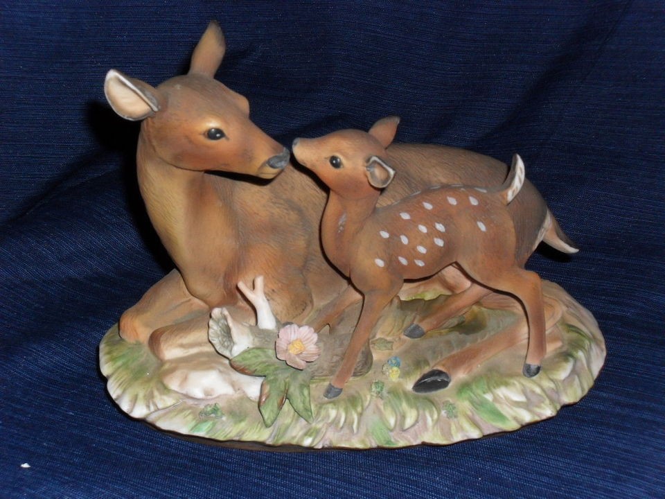   HOMCO Masterpiece Home Interior porcelain DOE & FAWN DEER FIGURINE