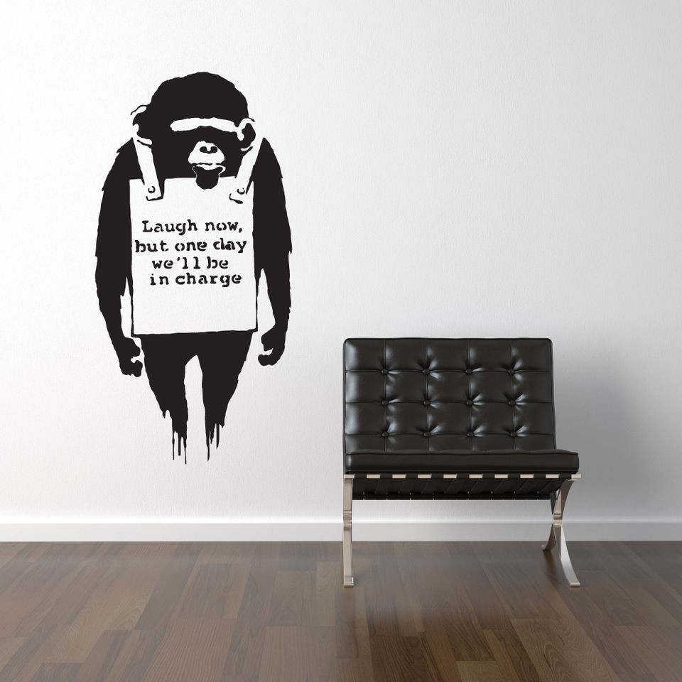 BANKSY STYLE APE WALL STICKER DECAL ART GRAFFITI MURAL