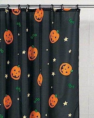   Halloween JACK O LANTERN PUMPKIN SHOWER CURTAIN Bath Accessory ~ NEW