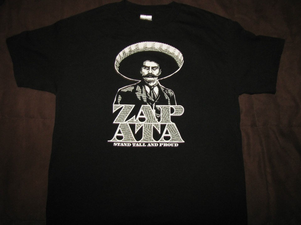 EMILIANO ZAPATA MEXICO T SHIRT MEXICAN REVOLUTION M MEDIUM BLACK