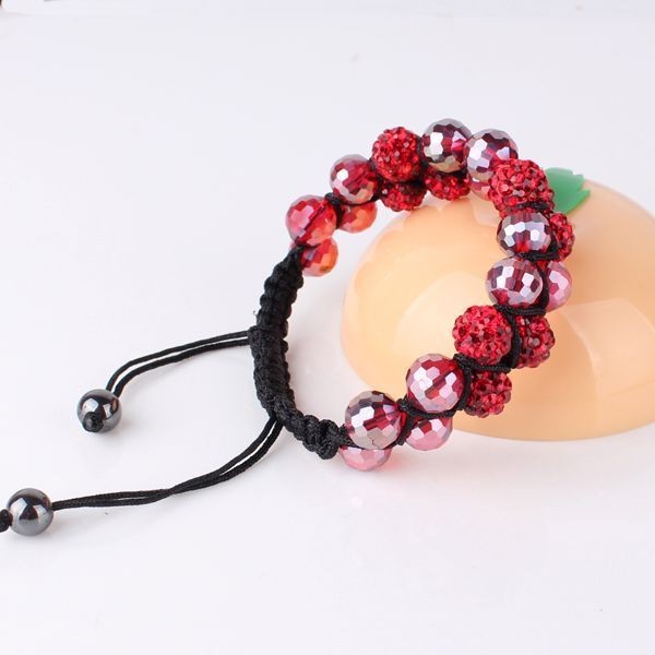   Shamballa Macrame red Swarovski Crystal wonderful women chic bracelet